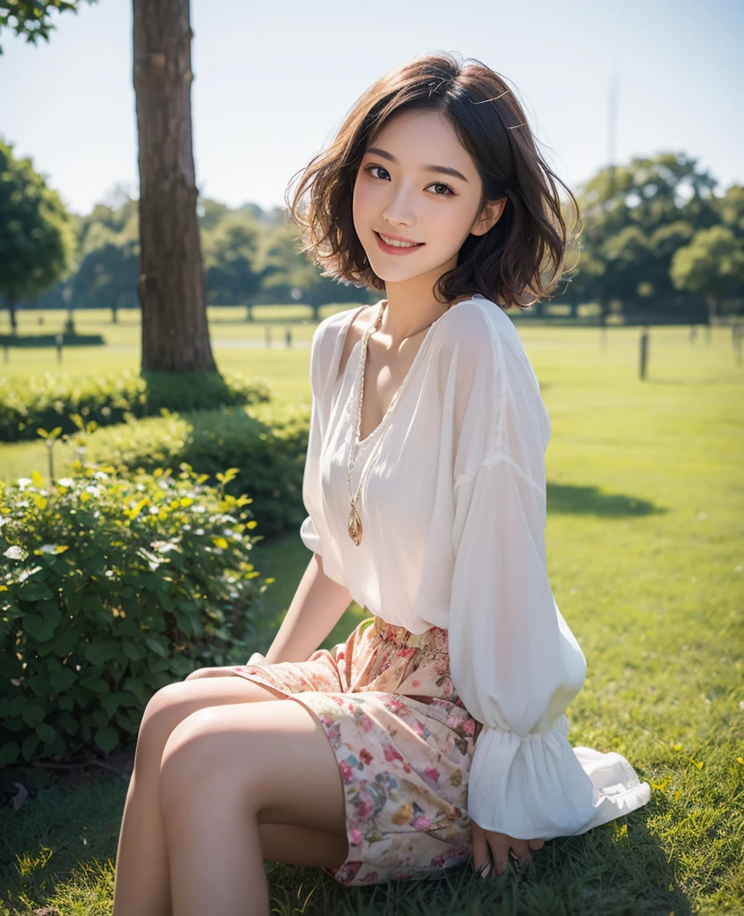 In the peach garden,There is a beauty that catches the eye。She has a slim figure,Wearing a short pink skirt,White off-the-shoulder vest。Crop topping,Long legs,Gray Martin boots,It looks more elegant。In terms of appearance,She has long black and shiny hair,Long hair fluttering, fair skin like jade,The facial features are delicate and picturesque,Especially those big bright eyes,It seems to be able to see through people's hearts。She often has a smile on her lips,Exudes charming confidence and charm,Best quality,Face to face audience,cute smiling,Charming,Stroking the peach blossoms,