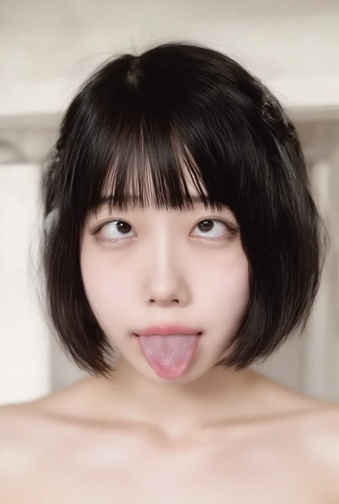 One Girl, Large Breasts, Bangs, Bob Hair, asian school girl