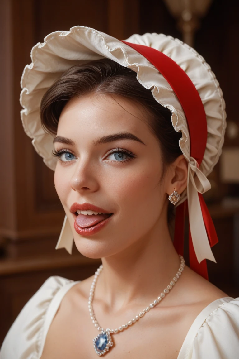 , photo of a woman, , ((outdoors, medieval city, medieval dress, apron, headdress)),smiling, (red lipstick, blush), ((best quality, masterpiece, extreme details, high resolution):1.2),((detailed eyes, beautiful eyes, detailed face, beautiful face):1.2) <lora:julieandrews-04:0.5> ,julieandrews, ,
