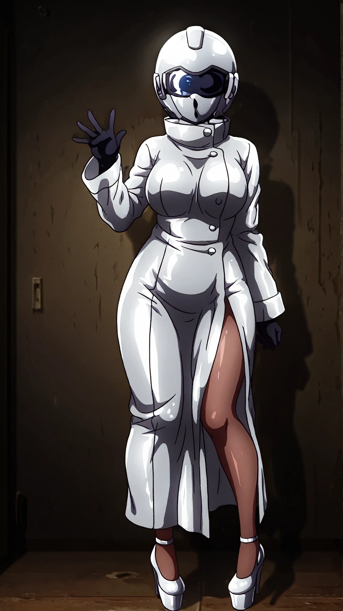 Photo of a mature malay female with saggy breasts (((fold hands))) inside (((abandoned house))), (((surrounded by ghost))), 40yo, busty body, tall body, (tanned skin), dimples, light, detailed face,((serious face, open mouth)), big breast, perfect breast, natural breast, G Cup, (((short white hijab, glasses, white coat, white long skirt)))