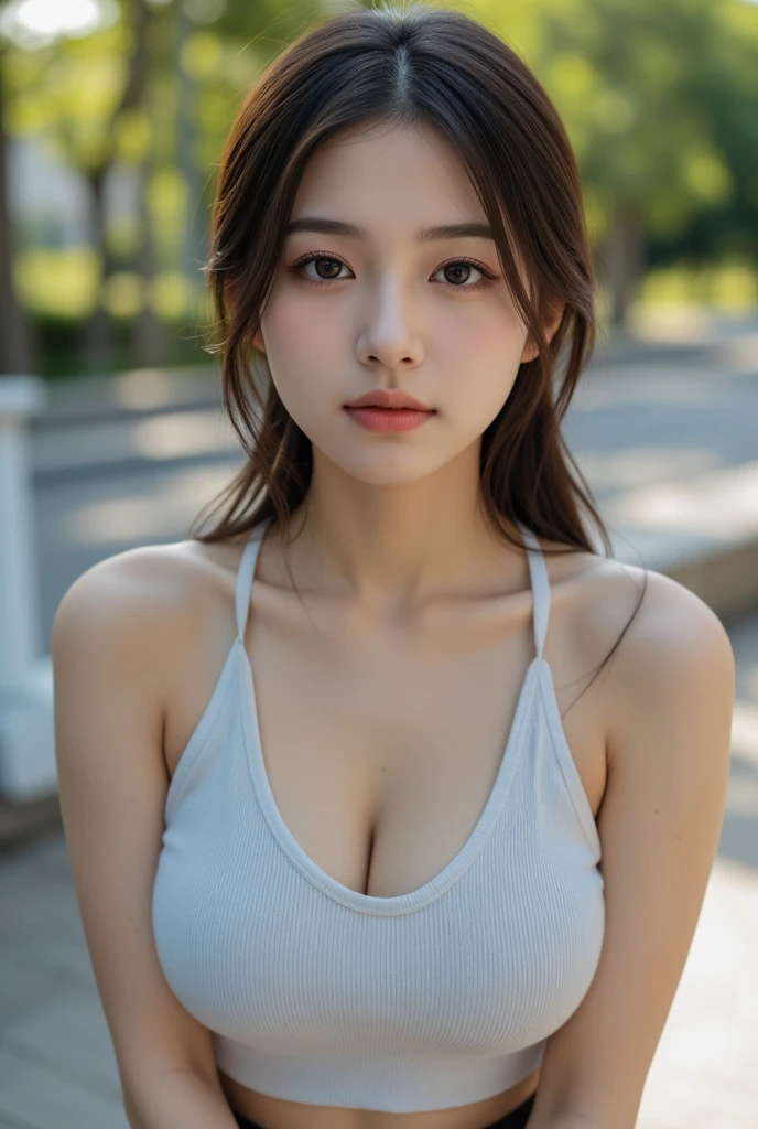 1 woman, ((detailed eyes:1.2)), nsfw, sexy, sensual, sleeveless, sideboob, masterpiece, top quality, best quality, official art, beautiful and aesthetic:1.2), extreme detailed, colorful, highest detailed