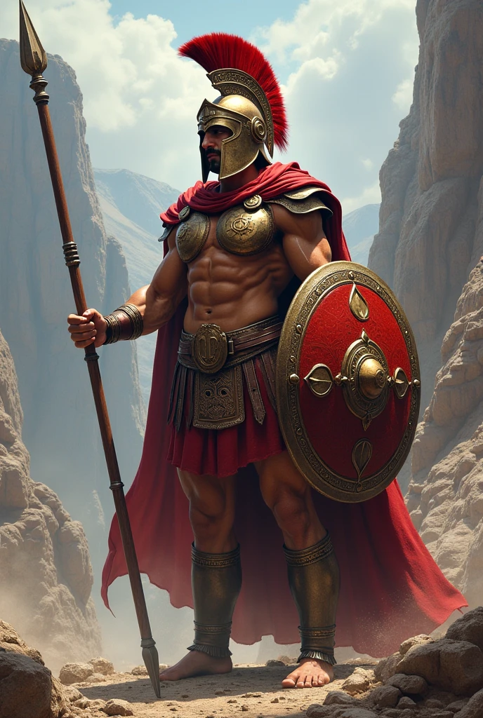Create a Spartan warrior with a shield and spear