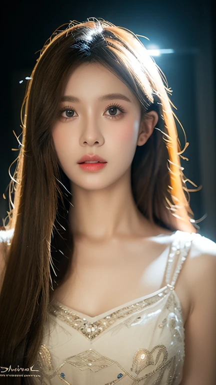 ((highest quality)), ((masterpiece)), (be familiar with), perfect face　masterpiece, highest quality, (Highly detailed 8K), (highest quality)　(best shadow), (Stable diffusion model)　dynamic lighting　(24 year old Japanese woman)　(Upper body photography)　(She is Rin々I&#39;m staring at you with a sad expression)　(Her hair is very shiny, shiny, Fine and detailed.、And as beautiful as silk)　(Her hair is incredibly long, up to her waist, And very straight.)　(She is wearing pure white shiny lingerie.)　(She has a beautiful, dignified face with narrow eyes.)　(She has perfect beautiful makeup　lipstick is bright red　A solid eyeliner)　(Her skin is typical Japanese skin tone and very detailed.)　(Her long bangs that reach down to her eyes are neatly trimmed.)　There is a white wall.　professional lighting　(She is standing beautifully and looking towards the viewer.)