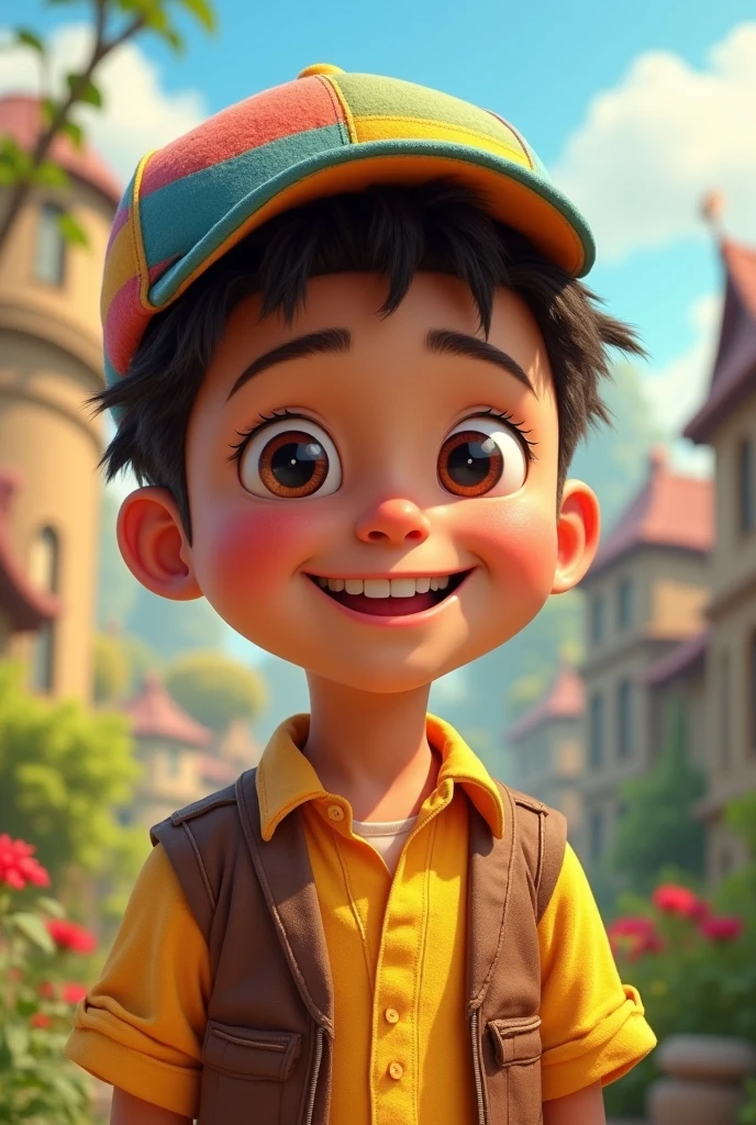 Village Male child smiling 3d