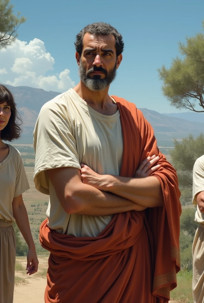 The three Greek travelers begin to argue