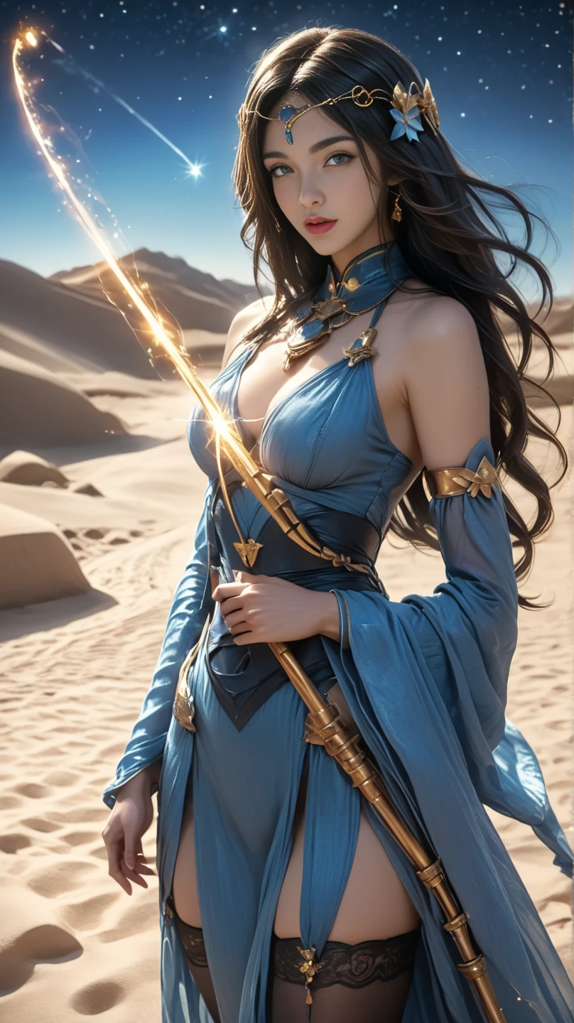 8k、alone、16 year old water goddess,Super beautiful(like the real thing),blue eyes,Super beautiful,beautiful blue hair,blue makeup,blue rouge,Luxurious white and blue long dress with big breasts,sexy.golden decoration,,Remains,amazing work of art、wind effect:1.9、cloud effect:1.2、full rendering、unreal engine,ultra high resolution,super realistic skin,Super precise hand details,fantasy art,battle scene,action scene,action pose,fighting style,Photorealistic RAW photos of the highest quality。Backlight, cinematic lighting, film grain, to be born, 50mm lens, Nikon D850,realistic skin,fantasy art,character art,ultra high resolution,Macho with a muscular slender body,Precise facial details,fighting pose,dynamic pose,grim expression,Improve the quality of facial expressions,perspective from above,accurate human body structure,perfect hands,