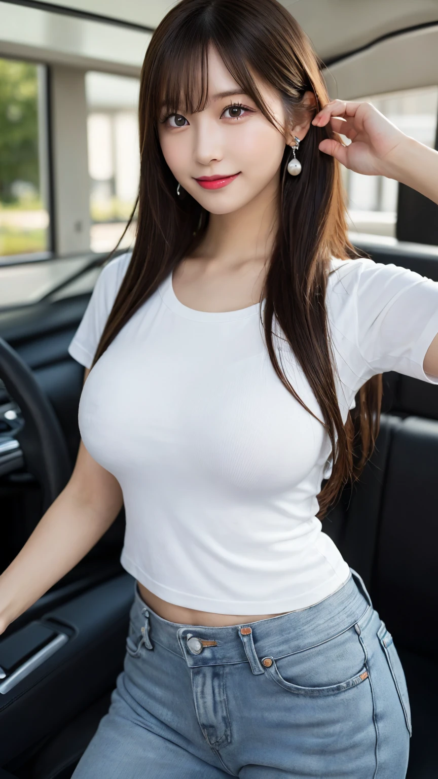 ,1girll, beautiful skin, face the front, skyporn, magic hour, (realisitic:1.3), finelydetail, (Photorealistic:1.1), (Best Quality), (intriciate detail), 8K, highly detailed face, (Best Quality Detail:1.2), ((detailed fingers)), ((韓国アイドル)), ((high resolucion)), finelydetail, (Photorealistic:1.2), (Best Quality), (A variety of colors), (straight Bangs:1.2), (Black straight hair), (Dots on the right cheek), (Korean idol costumes), (Sexy Pajama Shorts:1.3), (White Open Sexy T-Shirt:1.3), (Look straight ahead:1.3), (tits huge:1.5), (Midnight:1.4), (Standing in the middle of a dark driveway:1.4), (Late Night Road), (deep night:1.3), half-body photo,