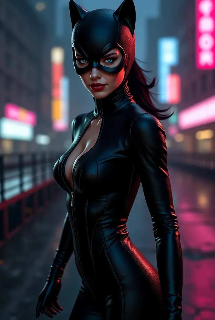 Create a sensual catwoman image