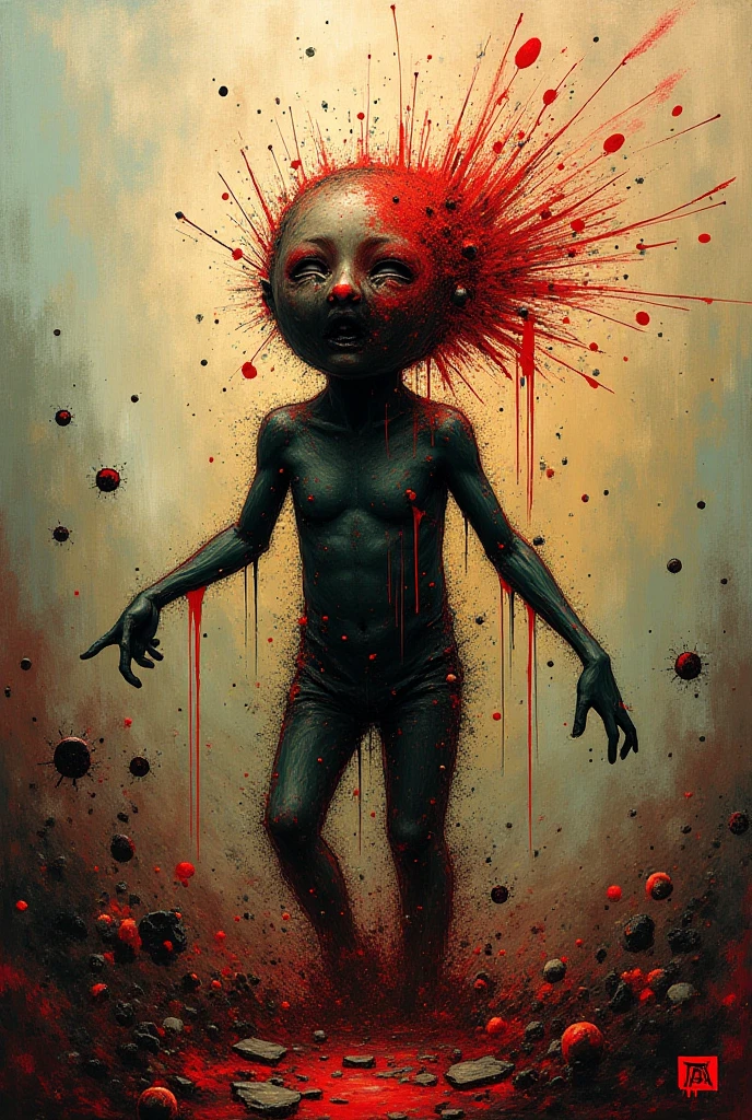 Psychotic scribbles, (anxiety:2.0)