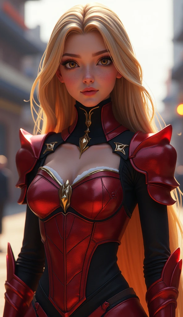 8K、Photorealistic RAW photos of the highest quality。Super beautiful(lifelike face) Bright colors、perfect woman image、laughter、Trending at Art Station、masterpiece、8K resolution、fantasy art、Super high resolution,,Mr.々pose,Charm,sexy,rich colors, Backlight, cinematic lighting, film grain, born, 50mm lens, Nikon D850,Vampire Queen,Glowing red eyes,white skin,super realistic skin,Luxurious red and black chest armor,red rouge,red nails,Vampire Fangs,sexyな外装,blonde,Precise human body details,red and black luxury pants,battle scene,action scene,action pose,sharp gaze,Makeup,Glowing red eyes,battle scene,
