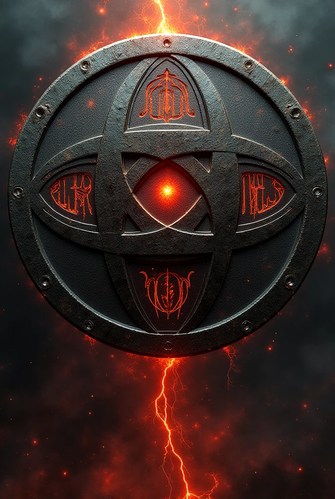 Okay , But the shield has to be round and the letters written inside ...