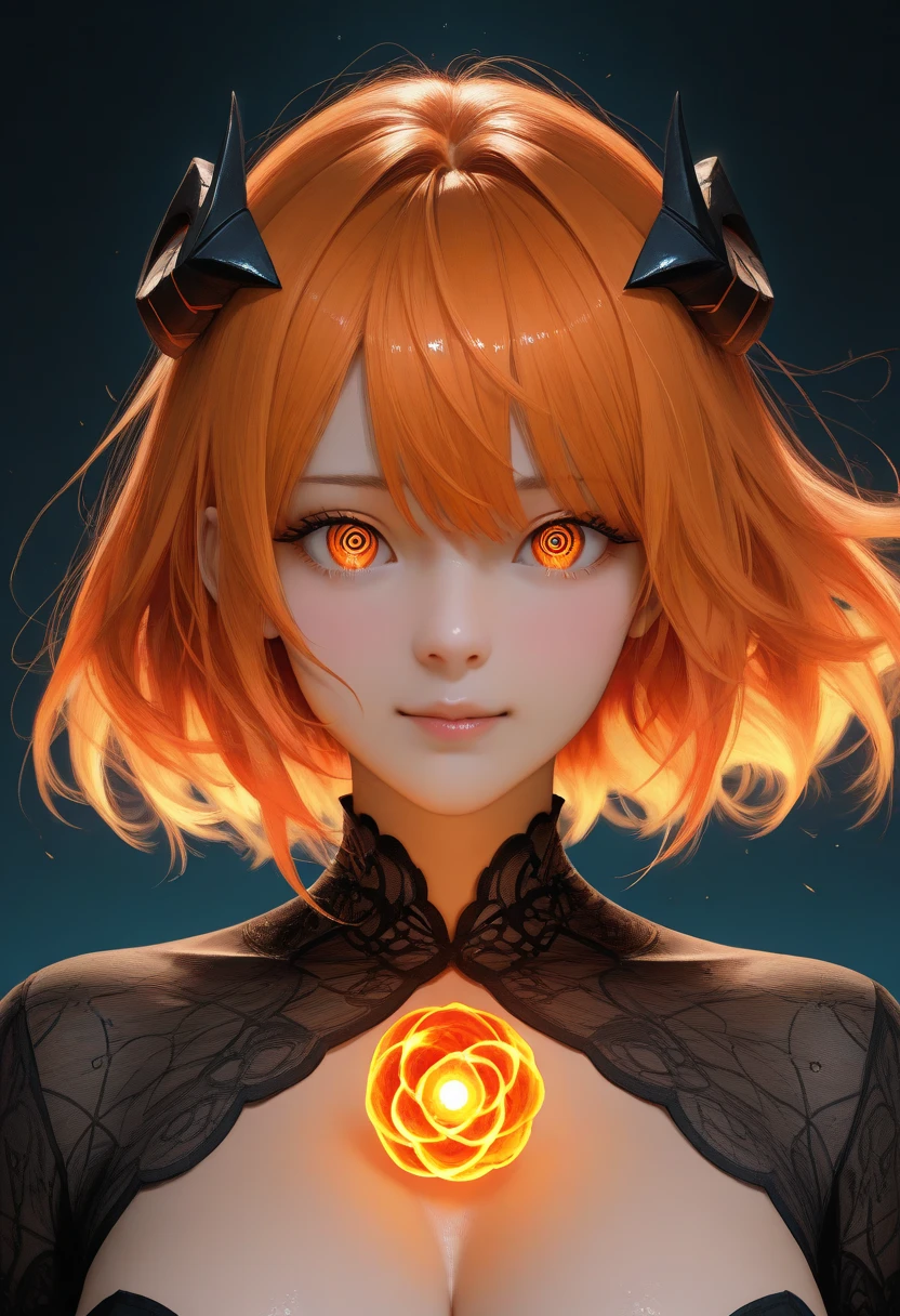 1girl, solo,light orange hair, two short ponytails, heart-shaped hair decoration, amber eyes, detailed eyes, high quality, high-quality eyes, orange eyes, high-quality fingers, (masterpiece, best quality), intricate details, skinny, ((slender)), sharp chin line, high detail, detailed face, beautiful face, deep eyes, (smile: 0.8), hips, hazy soft colors, (masterpiece: 1.2), (best quality), (excessive detail), (8k, 4k, complex), (high detail: 1,2), smoothing