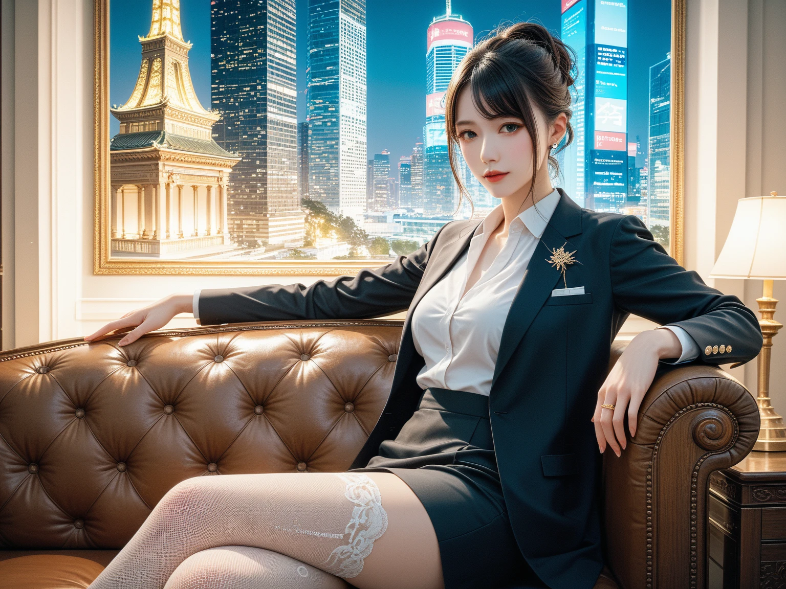 /*Quality writing*/
of the highest quality, 80 K, masutepiece, hyperdetailed face, very detailed lips, Detailed eyes, Realistic pupils,very slender legs,Perfect plump breasts,perfect big ass,Perfect clean skin,ultra-detailed hair,Perfect fingers,
Romper,
/*Characters and expressions*/
(Extremely beautiful girl:1.3), Asian Girl, 1 girl, Light on Face, 18 years old, (((Very sweet smile))), (Short-cut hairstyles)
BREAK
/*garments*/
(School uniform),(Jacket),(Sailor Suit),(high socks), (Sheer Y-shirt)lowfers, Long sleeve,(The most gorgeous necklaces in the world), (The most gorgeous earrings in the world)
BREAK
/*Pose*/
(Big Bottom:1.2), back viewing,nice hand, Perfect hands, Perfect fingers,Full body,(The perfect shoe),Break HA
/*Angular posture*/
(Sparkling night sky:1.2), Looking at Viewer,City of Shibuya, tokyo prefecture