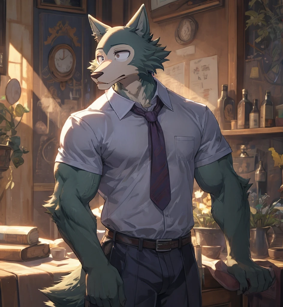 Legoshi, beastars,Detailed Face, Detailed Pecs. Detailed Abs, anatomically_correct, masterpiece, realistic, best quality, hd