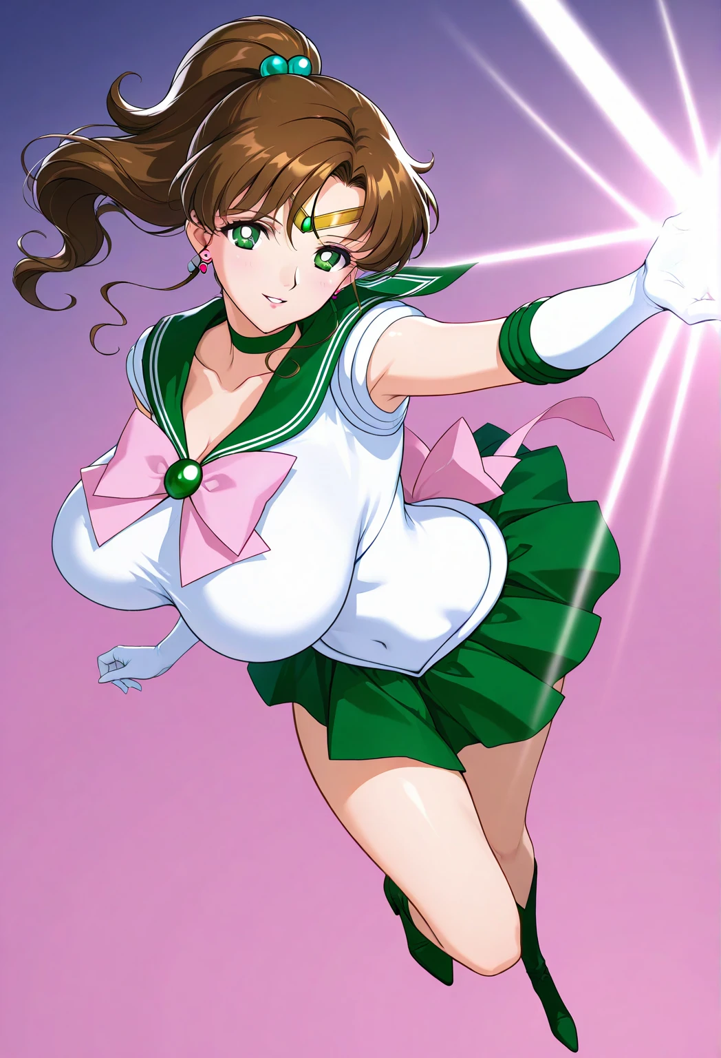 Sailor_Jupiter, no_background, ass_shot, bent_over, Huge_ass, bubble_butt, ass_cheeks, white_panties, cute_face, ass_stuck