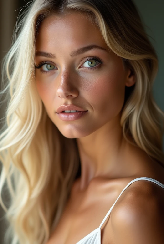 Femme blonde realistic beautiful 