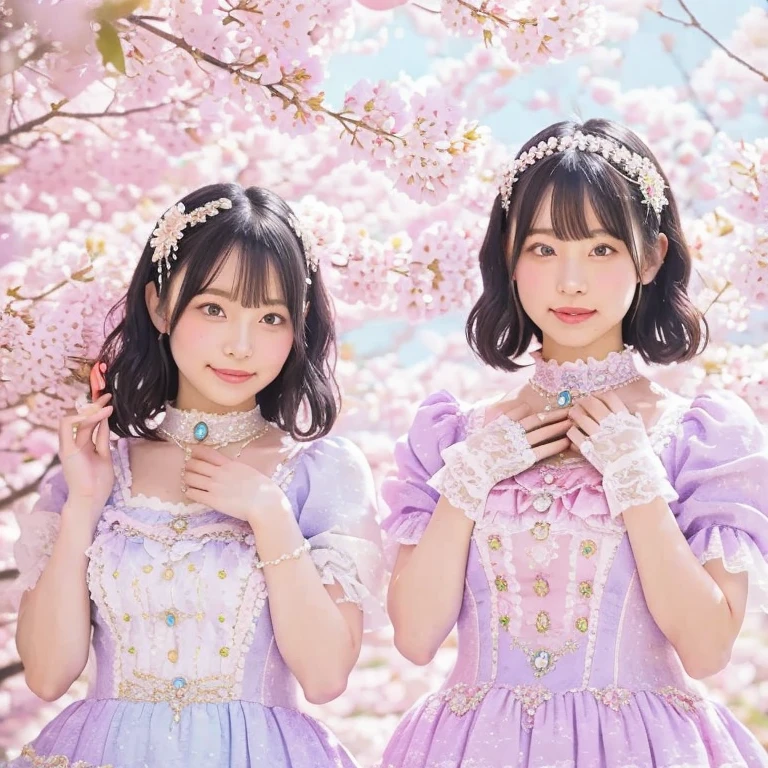 Spring cherry blossoms in full bloom and two idols　SD1.510 v1.0