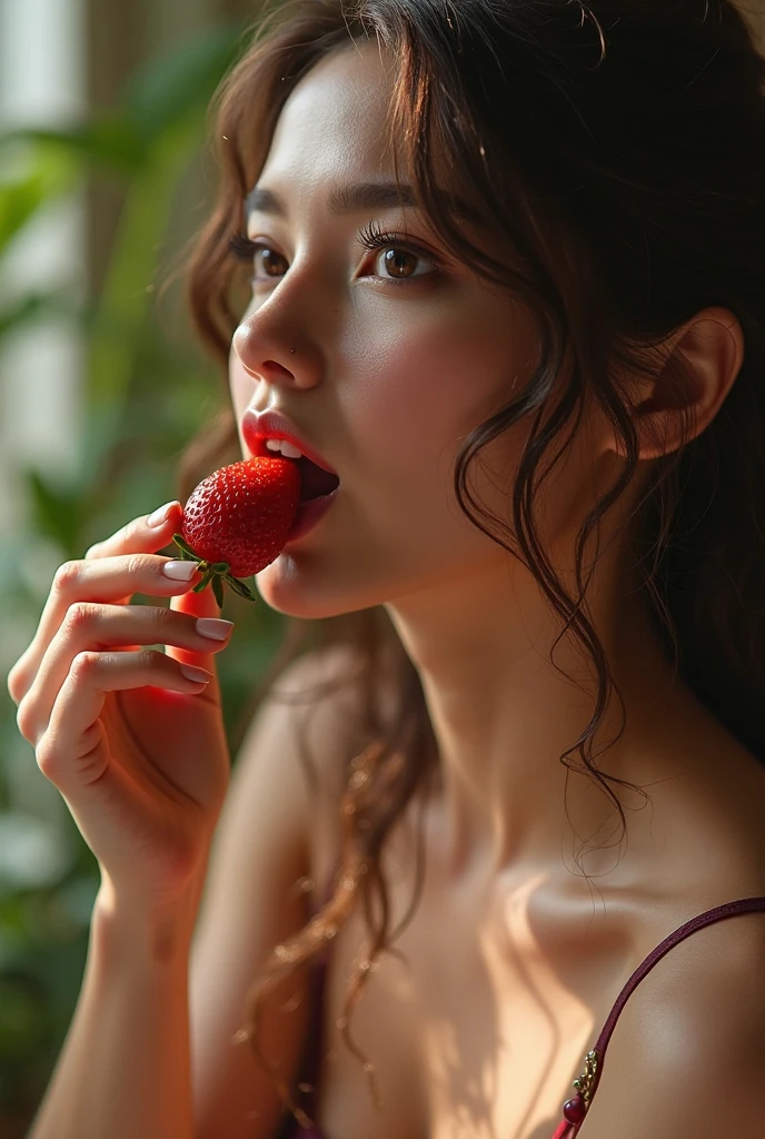 Holding strawberries