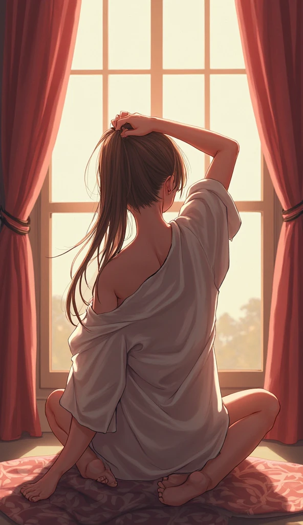 girl getting dressed