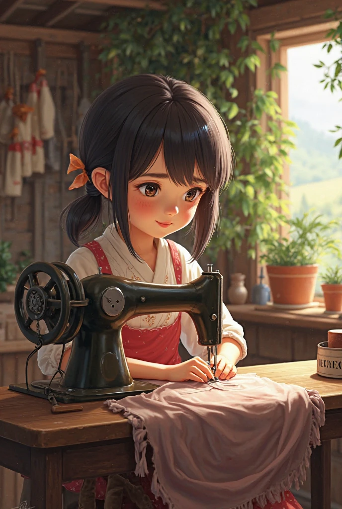 black color hair,Black eyes,cute face