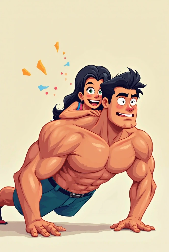 cartoon of a man carrying a woman on his back, cartoon art, cartoon artstyle, in cartoon style, cartoon image, cartoon digital art, cartoon art style, cartoon style illustration, digital art cartoon, hugs, cartoon still, ren and stimpy style, cartoon style, caricature!!!, funny cartoonish, added detail, cartoon drawing, cel shaded!!!, full color illustration, 8k