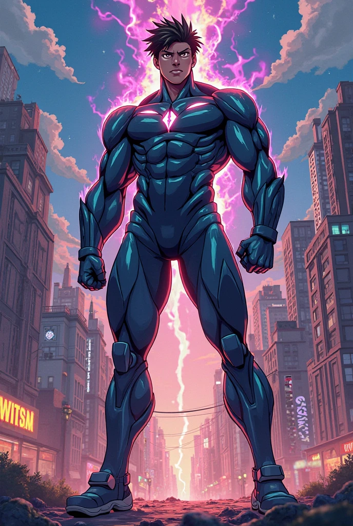 I want you to create a God with all black cosmic Galaxy skin walking through a dark Temple with dreamlike fog. He is wearing a black cape. (Male), strong jawline, 10 pack abs, (black cosmic colored skin), (masculine body type).huge muscles, exaggerated muscles, mature man, muscle swelling, bodybuilding, chest muscles, abdominal muscles,