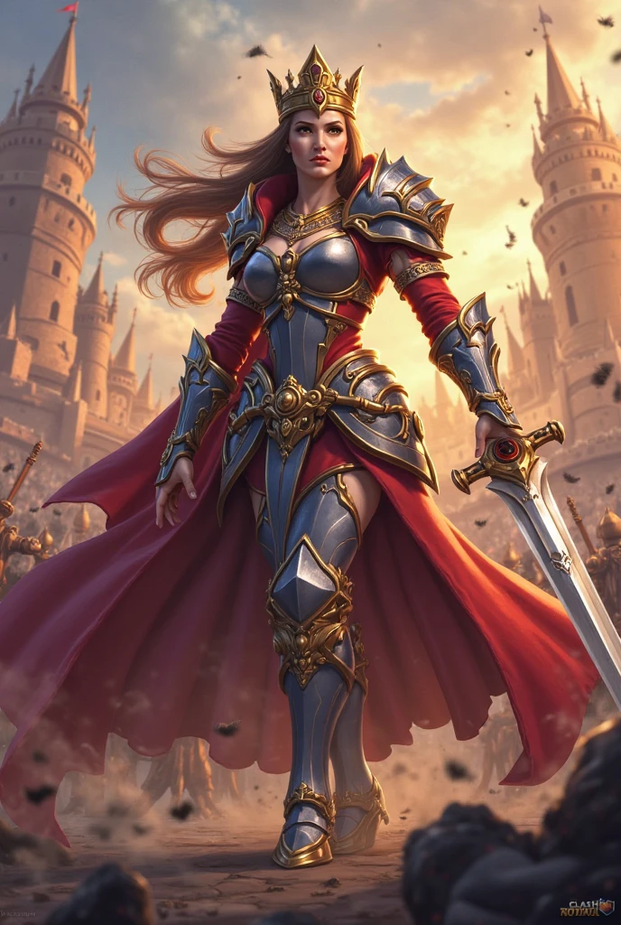concept art, wide shot, (masterpiece:1.3), full body intense details, highly detailed, photorealistic, best quality, highres, portrait of a dwarf female (fantasy art, Masterpiece, best quality) , intense details facial details, (fantasy art, Masterpiece, best quality)cleric, with a long red hair, intense green eyes, (fantasy art, Masterpiece, best quality) armed a fiery sword, wearing heavy white half plate mail armor, wearing high heeled laced boots, wearing a blue cloak within fantasy temple near river background and sun and clouds, reflection light --auto