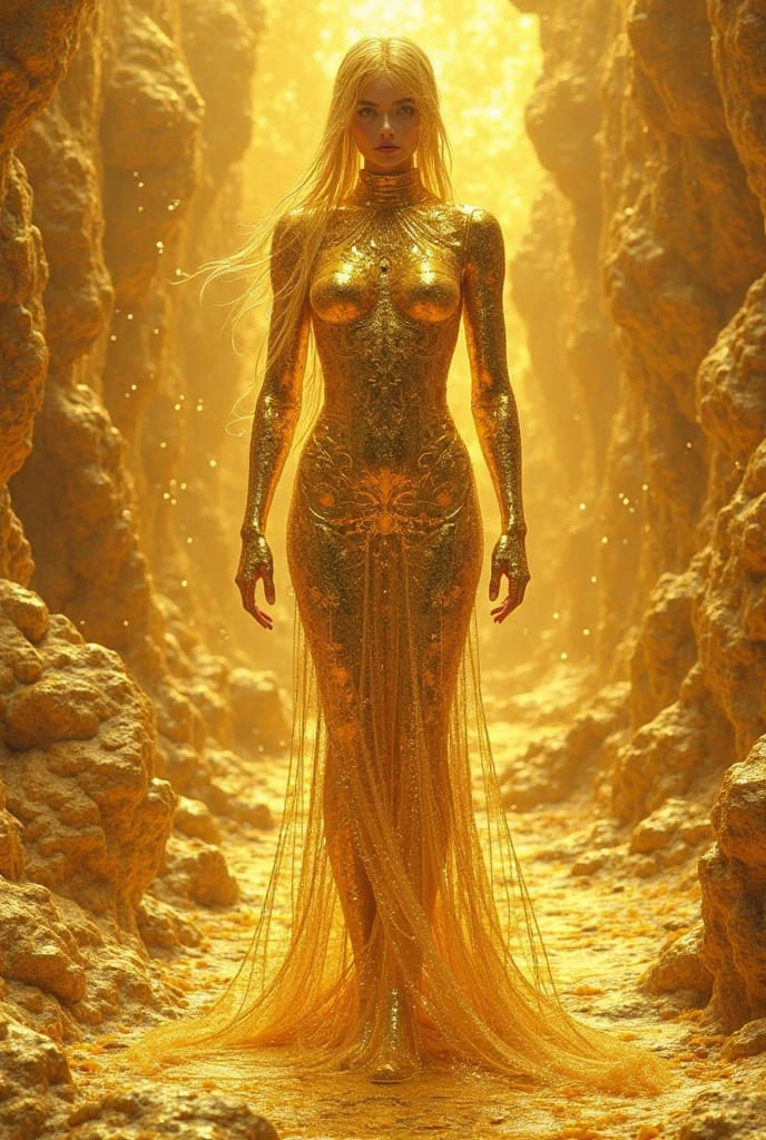 I am the rain that sees the most beautiful woman and touches her whole body giving her hope and faith. , The message I want to give is that there is hope, we just have to look for it., very royal style, detailed 24k unique piece uses the composition triangles details of his entire body details in his hands