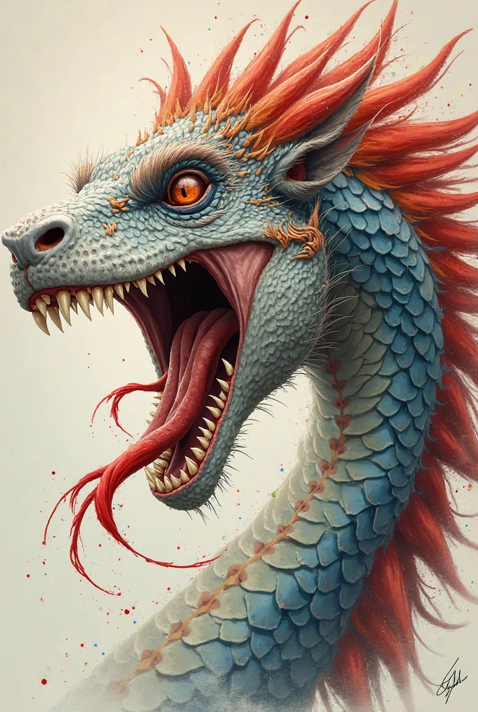 arte splash, a dinosaur rex head, very detailed mane ((White background)), piercing eyes, Epic Instagram, art-station, splash style of red and black paint+, Contour, hyper-detailed intricately detailed, engine unreal, awesome, details Intricate, splashscreen, colors complementary, realistic concept art, 8K resolution, deviantart masterpiece, oil-painting, heavy brush strokes, paint drips, splash arts black/blue and red paint