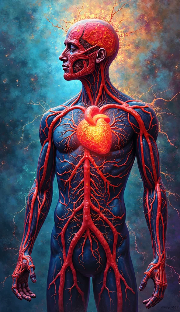 (??????? of a Red Heart, There is an eye in the ventricle),(There is a beautiful eye in the ventricle of the heart:1.3)(Clear red glowing heart beating:0.85),Black light art,sharp focus,Toned muscles,Background human upper body muscles, fantasy,Reality,cartoon,3d rendering,James Jean (James Jean) super fine, Eighth Route Walker, Behavioral Contest Winners, vanity, trumpet, modern, 超Reality主义