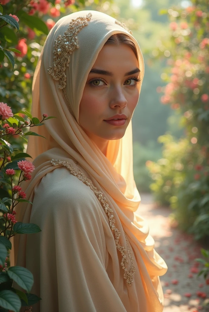 A beautiful muslim girl image with text written All eyes of Sifa Bhabhi