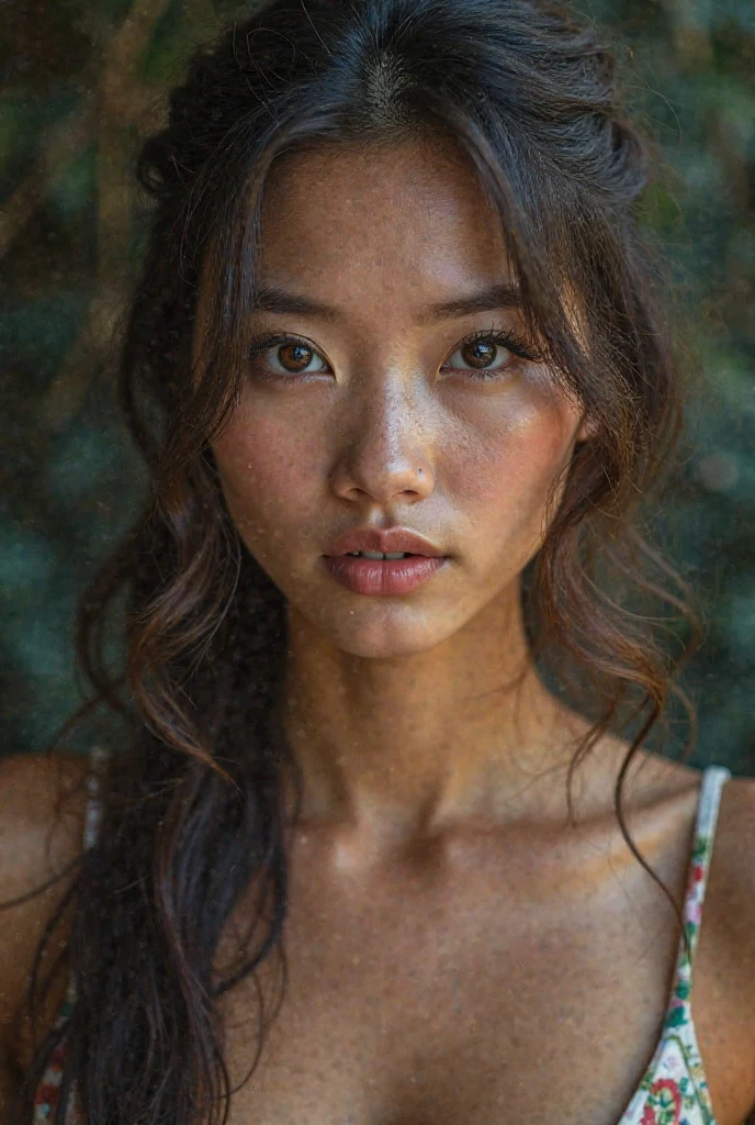 (2 young malay girls:1.3), malay face,(Naked:1.3), (:1.4), Beautiful breasts, (Details of a very beautiful face), wear pastel color, detail skin texture, (Best Quality:1.4), 8K resolution, High resolution, (Photorealistic, High resolution:1.4), Raw photo, (Realistic, Photorealsitic:1.37), Gloss on lips, Parted lips, Staring at me, Nose, Realistic, the woods, cinematic lighting, taking bath in river, wet body, wet face,