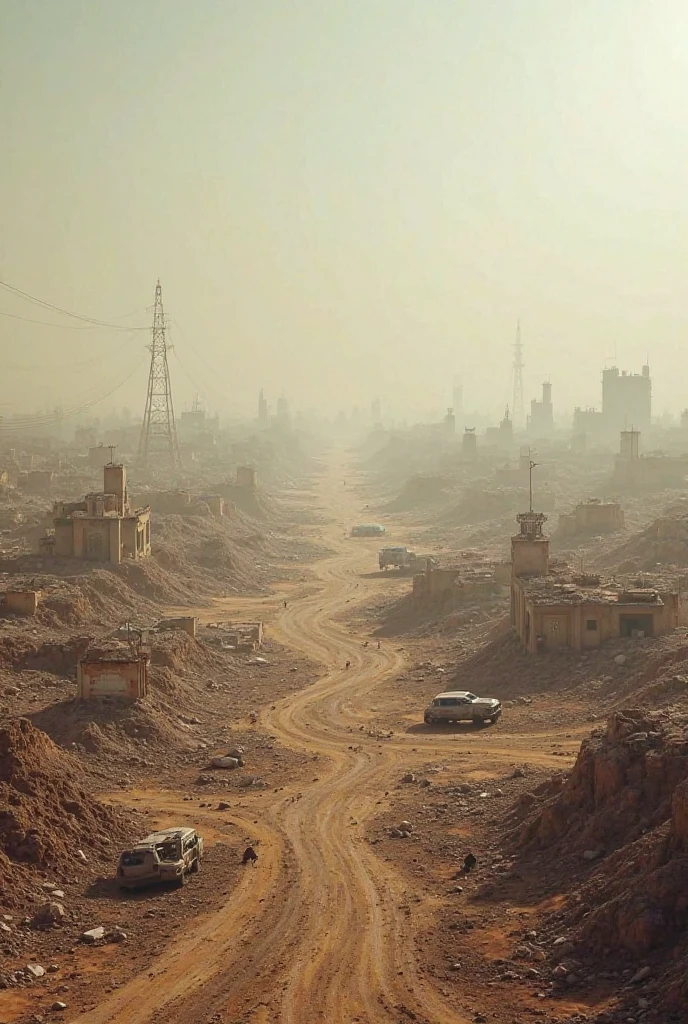 post-apocalyptic[city:3]interiors，wasteland,post-apocalyptic,desolate,barren,The ruins of tall buildings, broken cities，Huge piles of ruins of tall buildings，(ruined buildings:1.2),(cracked ground:1.1),(overgrown vegetation:1.1),survivor,(dusty clothes:1.1),(tattered clothing:1.1),(determined expression:1.2),(worn-out boots:1.1),(scavenging tools:1.1),lanterns,(ding-dong effect lights:1.2),(flickering glow:1.1),(dimly lit surroundings:1.1),(mysterious shadows:1.2),(contrasting light and darkness:1.3),(ominous atmosphere:1.2),(suspenseful mood:1.1),(eerie ambiance:1.1),(dramatic lighting:1.2),(dynamic composition:1.3),(gritty details:1.1),(weathered lanterns:1.1),(rustic charm:1.1),(dystopian setting:1.2),(hauntingly beautiful:1.3),(industrial elements:1.1),(dramatic sky:1.1),(distant horizon:1.1),(subtle color palette:1.1).,truth,(realistic,:1.3)