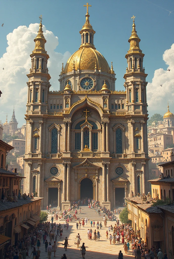 (best quality,4k,8k,highres,masterpiece:1.2),ultra-detailed,realistic,large white building,huge arch in the middle,palace background,anime scene,anime background art,anime background,temple background,screenshot from animated movie,anime landscape concept art,background art,random background scene,beautiful anime scene,anime-inspired,depicting a temple background,opening scene,high school background,castle scene in manga,anime scenery
