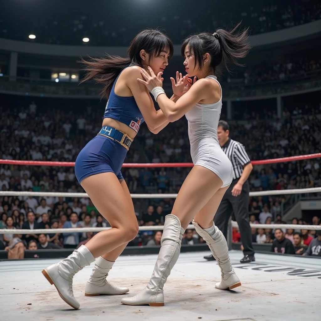 Tifa, From Final Fantasy 7, Elbow drop to Ric Flair in a WWE ring