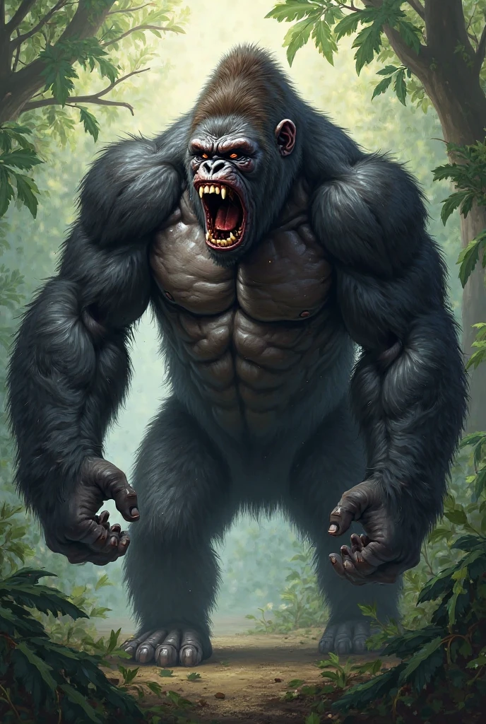 I show speed face with a gorilla body