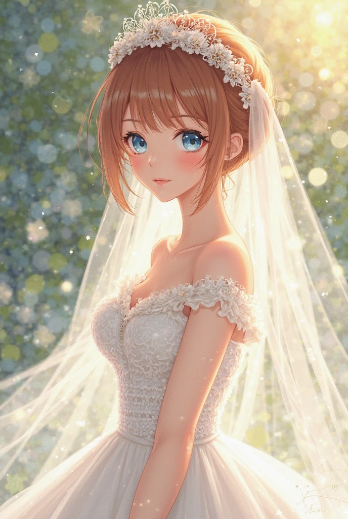 Anime girl wearing a veil，Wearing a wedding dress with a veil, Beautiful animation girl, Beautiful anime portrait, Cute anime girl in a beautiful skirt, Beautiful animation woman, Beautiful anime girl, long hair anime girl, Guvitz, Attractive anime girl, Beautiful animation, Beautiful animation style, Beautiful and attractive anime woman, Cute girl anime visual, Portrait Anime Girl