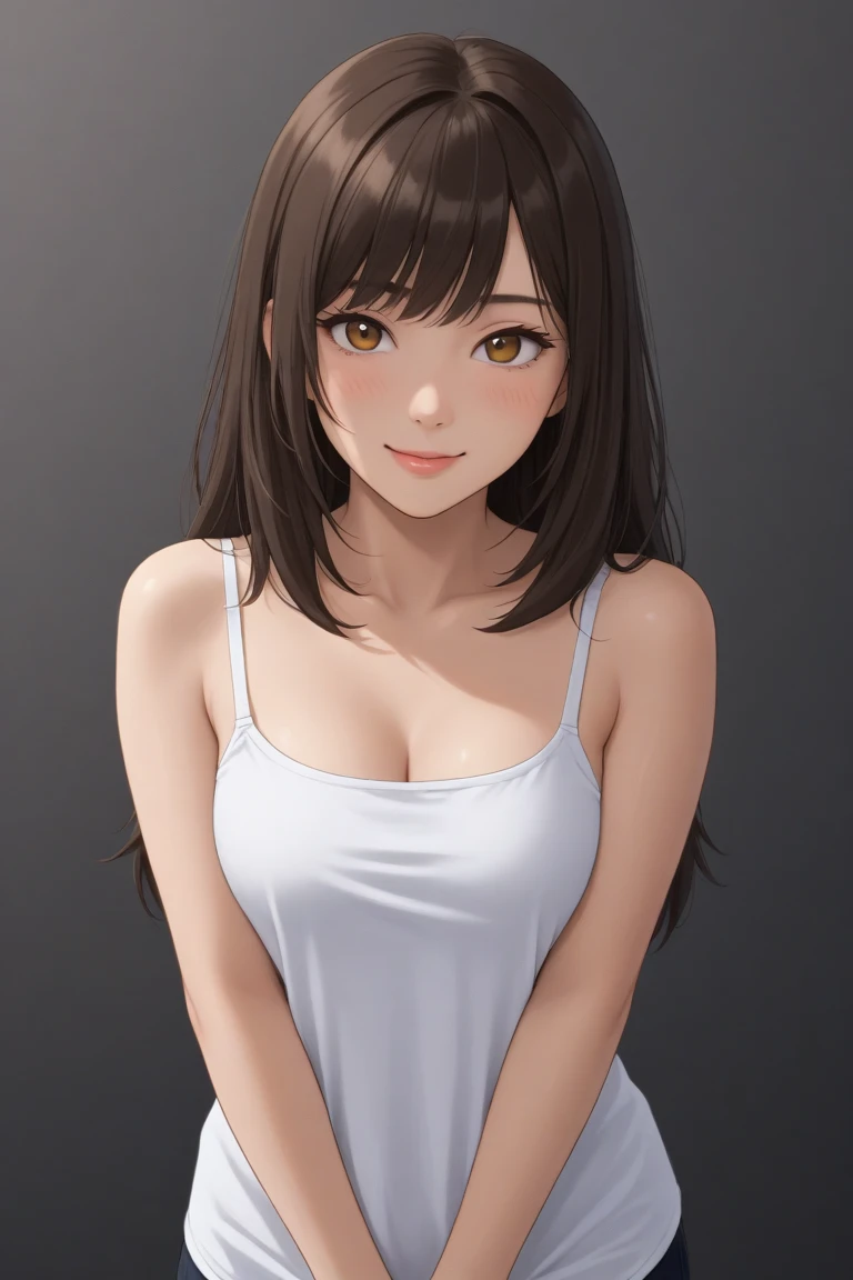 Highest quality、high resolution、High definition、HD、sports gym、(Nitta Minami、Long Hair、Medium chest、Brown Hair、Brown eyes、Glossy lips、Glowing Skin、Realistic skin texture、Completely naked、Apply adhesive plaster to the nipple)、Staring at me、Love me、blush、Laughing with your mouth open)、(Depiction of only the upper body、Very close to me)