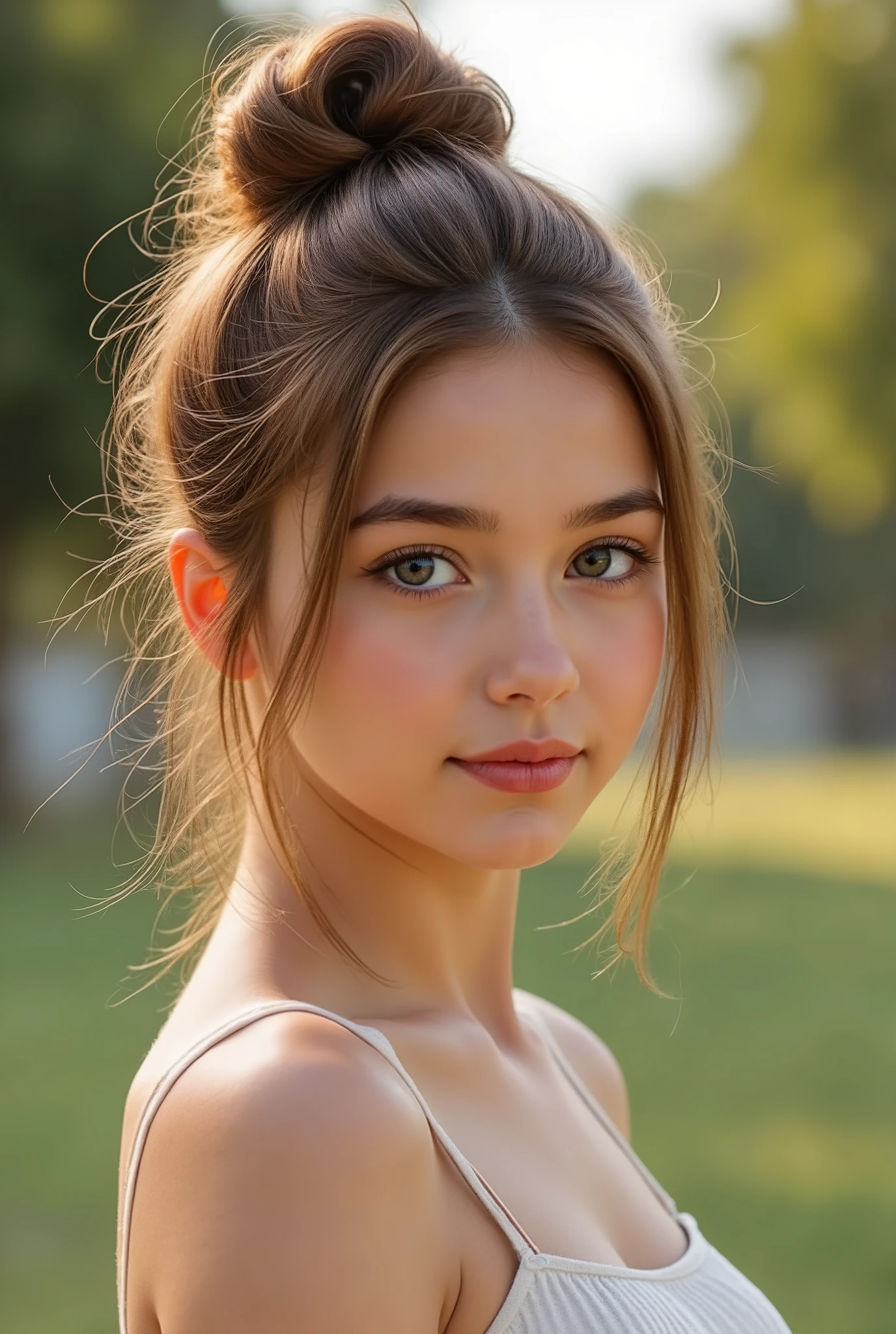 🌟 :
"high resolution, photorealistic, with natural lighting and soft transitions. professional quality, like modern fashion photography."
🌌 :
"outdoor shots at various locations: 1) A sunny park with blooming trees in the background, 2) an urban street covered with graffiti walls, 3) a beach at sunset with soft waves in the background, 4) a mountain landscape with a foggy forest."
😈 :
"An 18-year-old girl with flawless skin and expressive facial features. different haircuts: 1) open, straight hair, 2) curly waves, 3) an elegant updo, 4) a half-open bun with loose Stretch. She wears minimal makeup, that accentuates her natural beauty."
🔥 :
"Different emotions and perspectives: 1) A smiling look directly at the camera, 2) a thoughtful look to the side, 3) a playful look up, 4) an intense look with lips slightly open. The pose is natural, with a slightly tilted head or a hand, that gently touches the hair."
💋 :
"A series of professional portraits of an 18-year-old girl, taken at various locations such as a park, an urban street, a beach and a mountain landscape. Each picture shows different emotions, hairstyles and viewing angles, mit natürlicher Beleuchtung und photorealisticer Qualität.