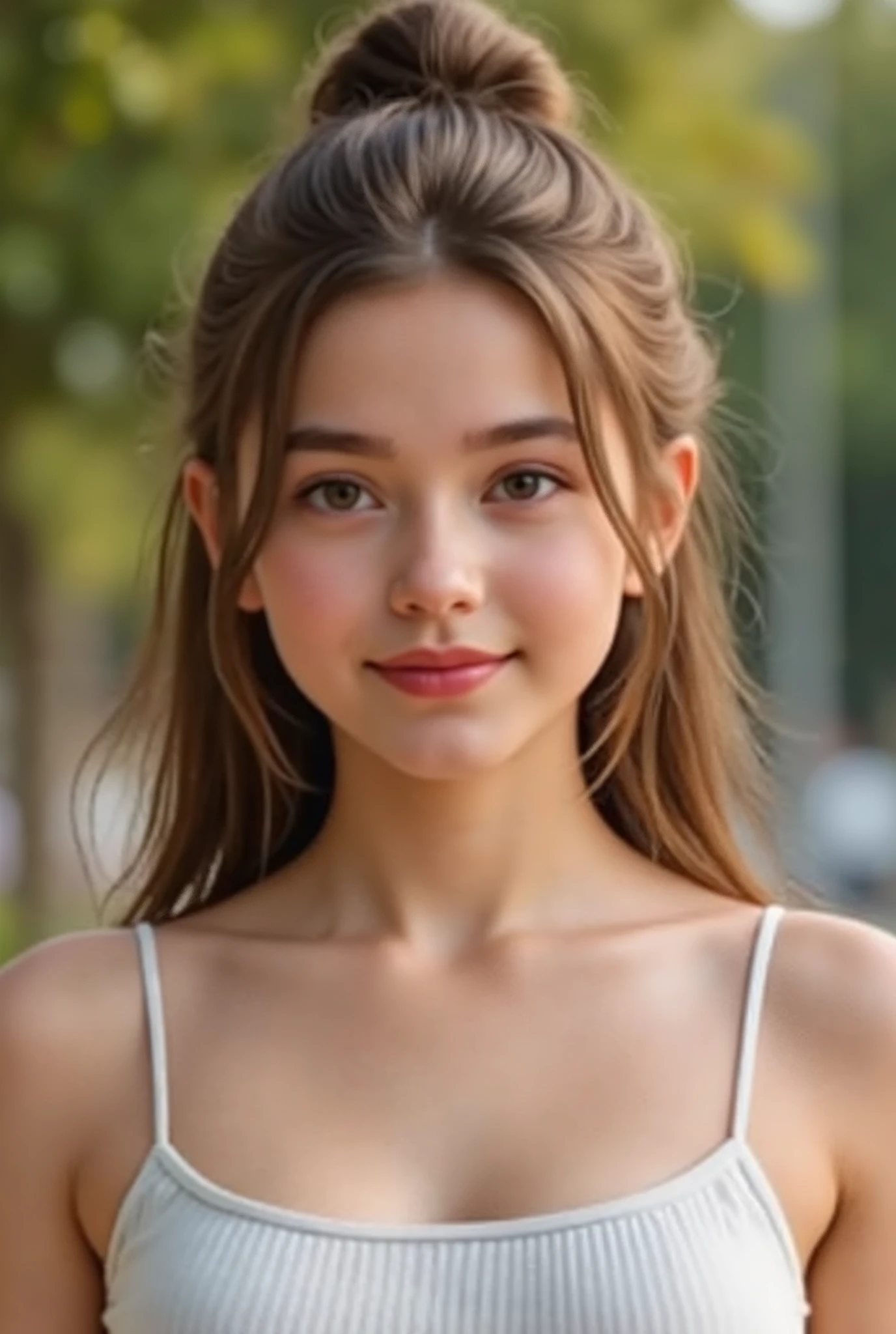 🌟 :
"high resolution, photorealistic, with natural lighting and soft transitions. professional quality, like modern fashion photography."
🌌 :
"outdoor shots at various locations: 1) A sunny park with blooming trees in the background, 2) an urban street covered with graffiti walls, 3) a beach at sunset with soft waves in the background, 4) a mountain landscape with a foggy forest."
😈 :
"An 18-year-old girl with flawless skin and expressive facial features. different haircuts: 1) open, straight hair, 2) curly waves, 3) an elegant updo, 4) a half-open bun with loose Stretch. She wears minimal makeup, that accentuates her natural beauty."
🔥 :
"Different emotions and perspectives: 1) A smiling look directly at the camera, 2) a thoughtful look to the side, 3) a playful look up, 4) an intense look with lips slightly open. The pose is natural, with a slightly tilted head or a hand, that gently touches the hair."
💋 :
"A series of professional portraits of an 18-year-old girl, taken at various locations such as a park, an urban street, a beach and a mountain landscape. Each picture shows different emotions, hairstyles and viewing angles, mit natürlicher Beleuchtung und photorealisticer Qualität.