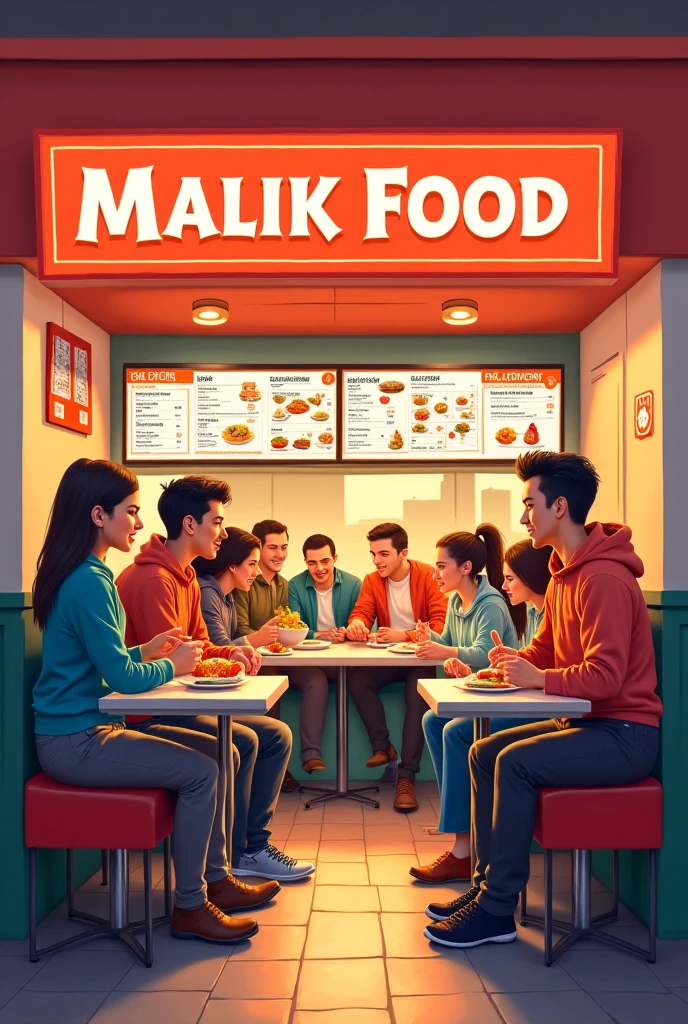 a waitress of Nando's restaurant serving food to a table where a man with beard wearing black beanie hat with his wife wearing hijab with their BABY SON are sitting