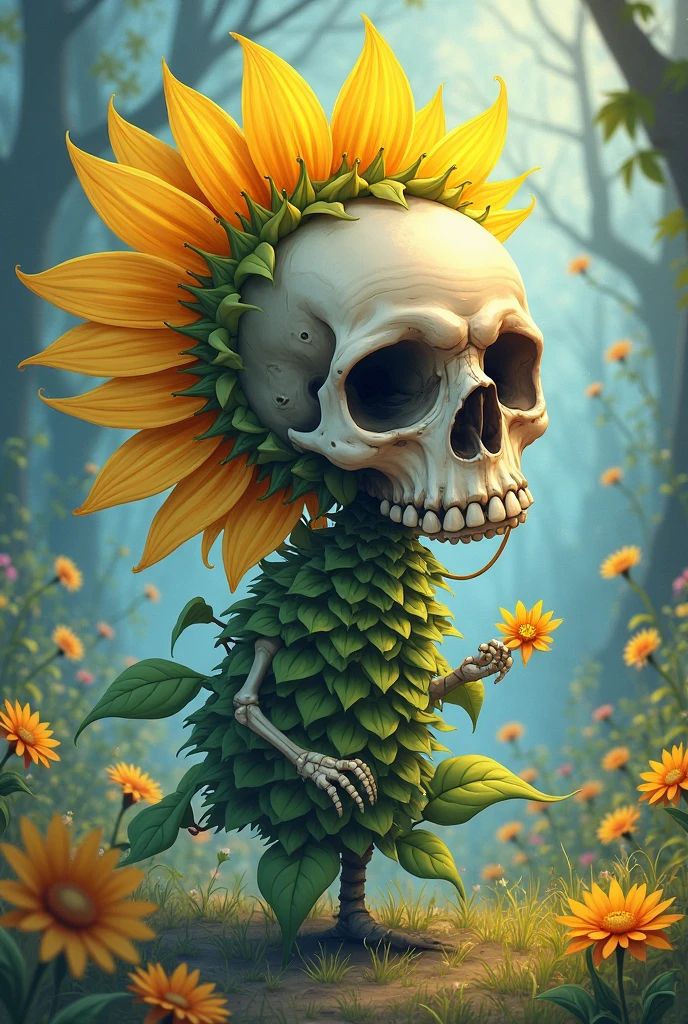 zombieの大群、zombieを攻撃する植物、植物とzombieの戦い、植物がzombieと戦う黙示録的なシーン、突然変異した植物とzombieがいるシュールな風景、暗くねじれた植物対zombieのファンタジーシーン、A lush, overgrown garden infested with the undead、奇妙なハイブリッド植物とzombieの生き物、食虫植物とzombieの緑豊かな戦場、Plant vs.. zombie、zombieの大群、 ((zombieを食べる植物))