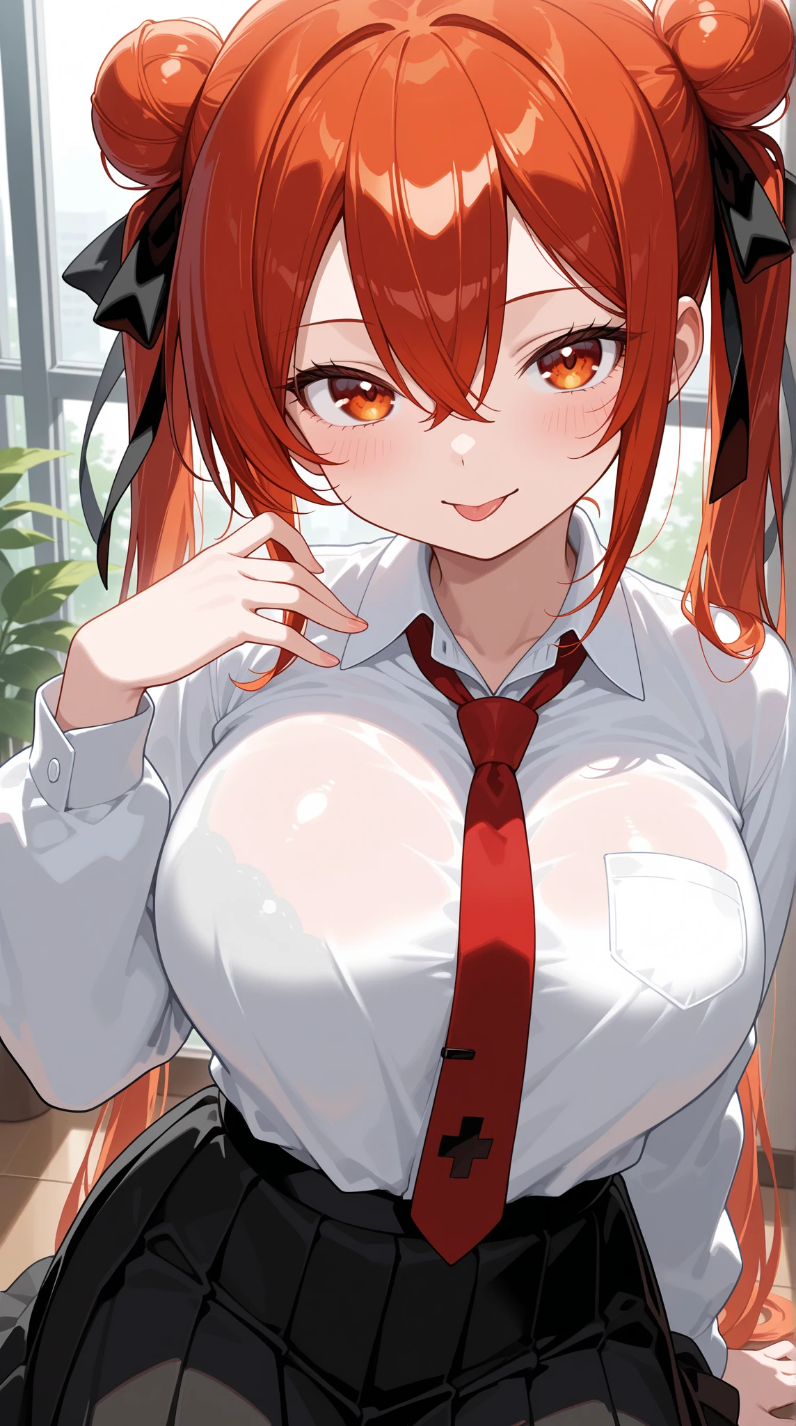 (rabbit ears, playboy bunny:1.2), (masterpiece:1.2, best quality:1.2, beautiful, high quality, highres:1.1, aesthetic), detailed, extremely detailed, ambient soft lighting, 4K, perfect eyes, perfect face, Female ,Embarassed, shy, Round glasses, Orange eyes, big breasts, Short orange hair, Detiled eyes, very detiled face,