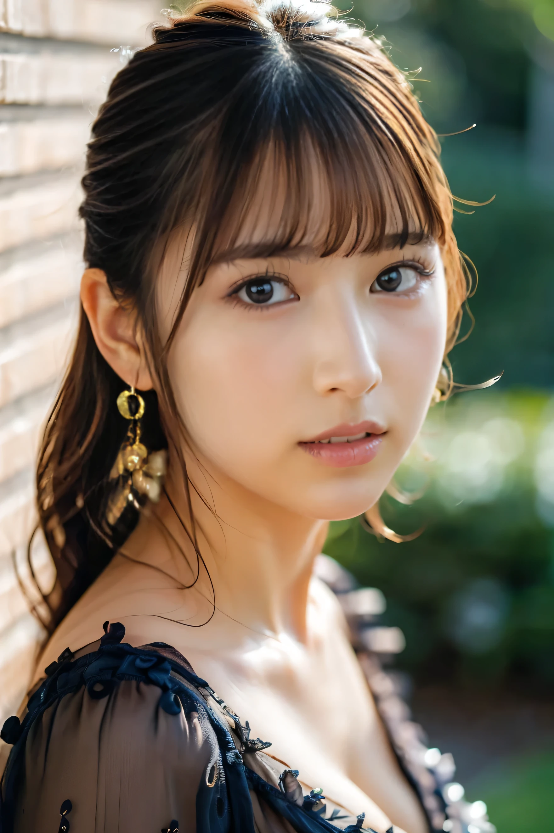 (masterpiece,best quality:1.4),(8K,raw photo,photo realistic:1.4),(Very fine detail, accurate depiction),realistic:1.4,very beautiful,shiny skin:1.4,detailed skin,detailed face,detailed eyes,(very detailed Japanese idol,yui aragaki,shining eyes:1.2,beautiful face),beautiful gleam in one's eye:1.4,drooping eyes:1.2,(very detailed,1girl,Make a heart symbol with both fingers.,sit,),,Detail of very beautiful and clear eye,fluffy hair,Cuticle hair,Face with beautiful baby skin),(Very detailed beautiful clear body skin,Cute and stylish earrings, hair ornaments),(Very detailed Beautiful lakeside park, girl sitting),(Very detailed black Halter Neck Leotard Fluttering Fluttering,lace,see-through:1.4,),(Super beautiful full body),(Very detailed ,WEGO,Trend Fashion,sexy Lingerie,lingerie design,lingerie embroidery,Online Shop,accessory design),(Very detailed,skin,contrast,Natural lighting,Makeup),Cowboy position,Low angle ,nsfw,Facing straight ahead, looking at the camera, upper body shot