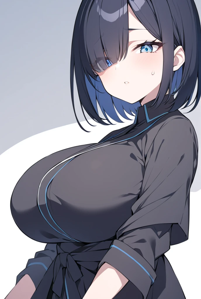 saori(blue archive),1girl,solo,Females in heat,blush,super huge breasts,looking at viewer,near,standing up