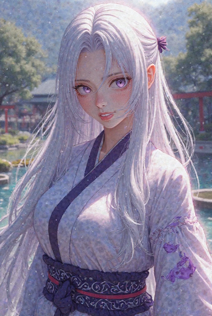 1girl, japanese, 32 years, solo, arms behind, shot 3/4, idol sensual engraving, beautiful engraving idol, realistic, best quality, instgram, bare shoulders, light blue shirt, long hair, brown eyes, silver hair, light purple lips, medium breast size --auto --s2