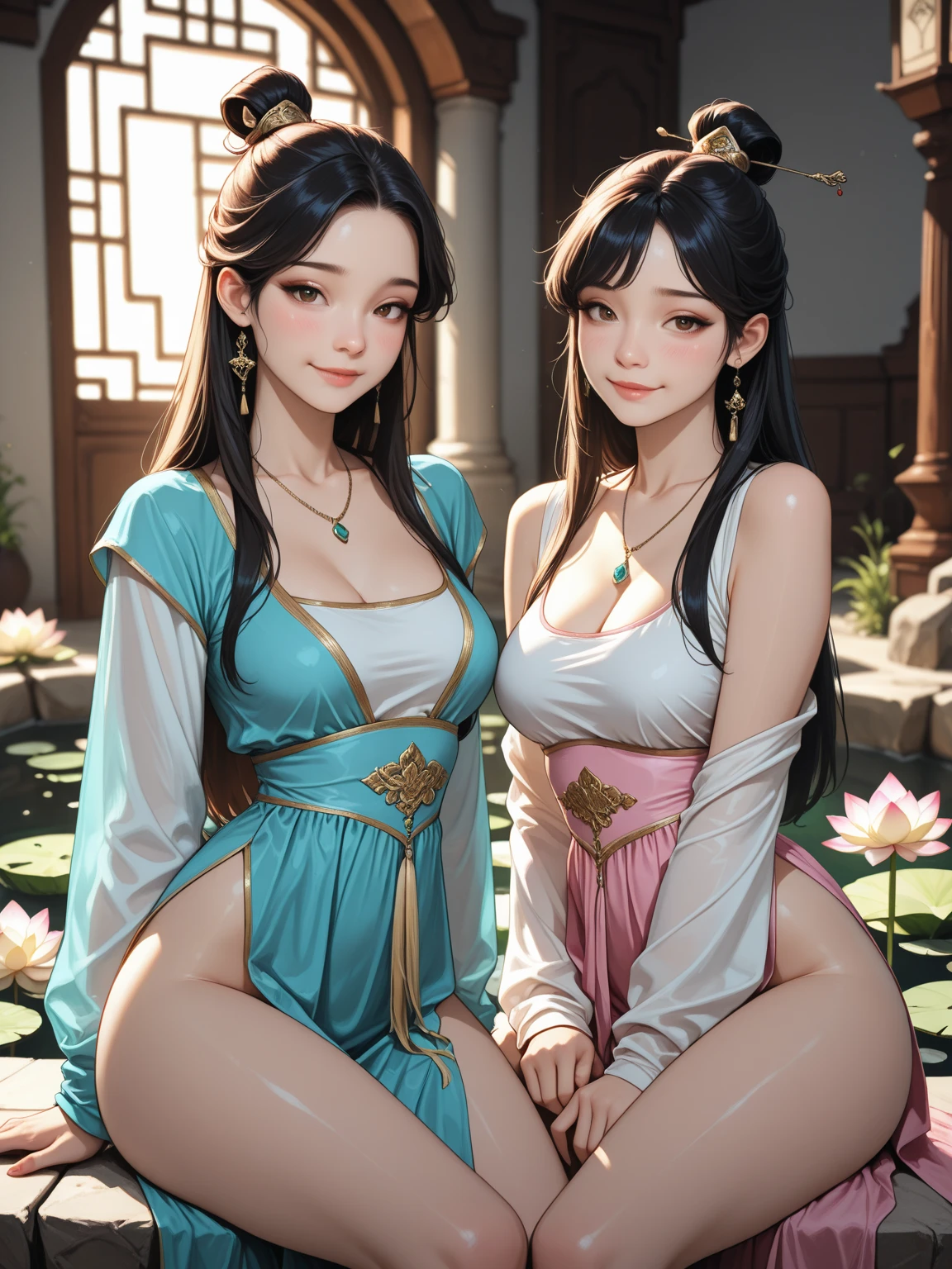 Movie Angle,(Cute girls,anatomy correct,full bodyesbian,Masterpiece camellia,Masterpiece Hanfu,ssmile),(illustratio,paper art,3Drenderingof),(plethora of colors,Best quality,high detal,tmasterpiece,Cinematic lighting effects,4K,Chiaroscuro)Movie Angle,(Cute girls,anatomy correct,full bodyesbian,Masterpiece camellia,Masterpiece Hanfu,ssmile),(illustratio,paper art,3Drenderingof),(plethora of colors,Best quality,high detal,tmasterpiece,Cinematic lighting effects,4K,Chiaroscuro)