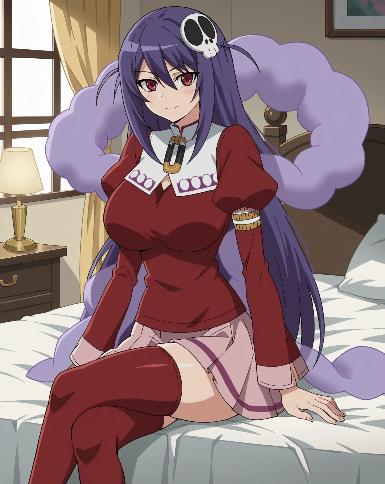 best quality, masterpiece, 1girl, solo, <lora:Sleep_real_1:1>, sleeping, knee up, closed eyes, big breasts, couch, panties