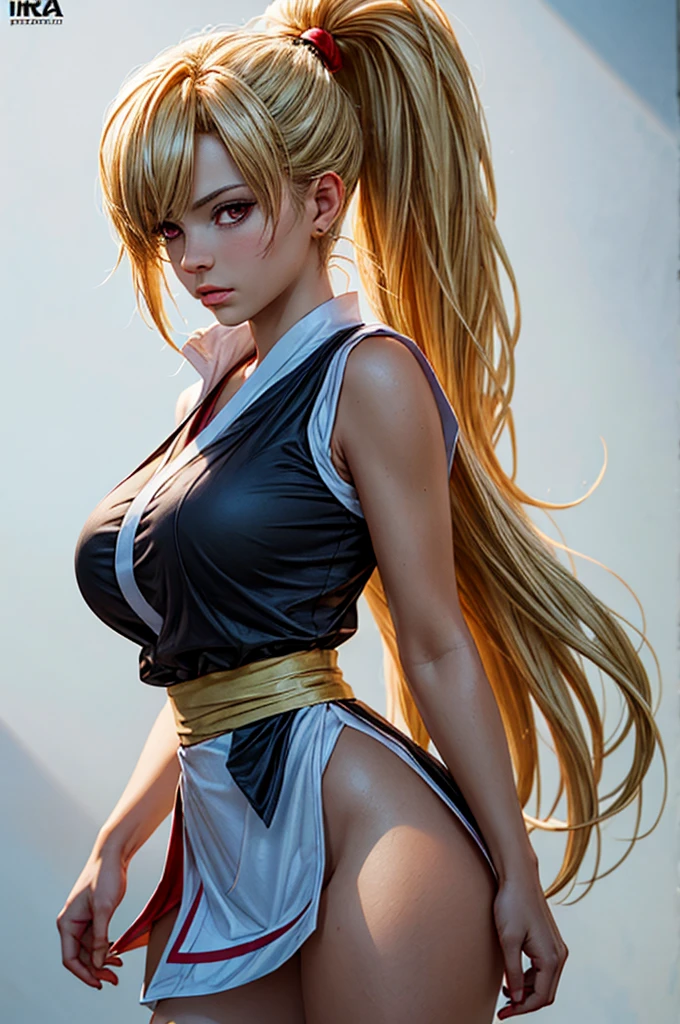 She wears no clothes because she is a beastman with tiger-print hair and braids、It is white and has very beautiful skin、Yellow eyes、