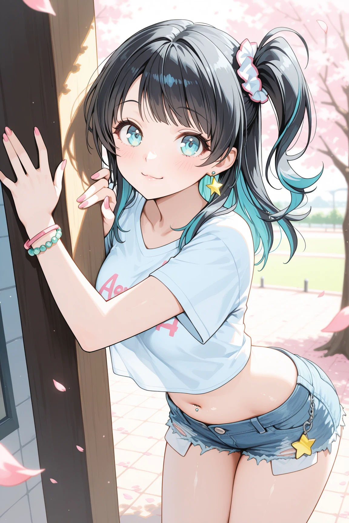 (8K、Best image quality、Highest quality、masterpiece)、Detailed face、((two :2))、Brown Hair、short hair、Brown eyes、smile、((Grin))、Earrings、((Small breasts))、((Pink camisole))、((Denim shorts))、Cowboy Shooting、Black Hair、Double Tail、Bright Blue Eyes、smile、((Grin))、Earrings、((Small breasts))、((White camisole))、((Denim shorts))、Cowboy Shooting((Back Alley Background))、((National Science Foundation))Liquid in the ass、Water retention in the thighs、Flowing liquid(Attractive ass:1.2),、Expose、Disarray、Close-fitting clothes,Exposeした胸、(((Wet clothes))),Tube top,(((Ultra-thin clothing))),(Body Model),((Body Outline)),(stride),Grin, blush,activity performance,Rubbing hands on crotch,Raised vulva contour,saliva,